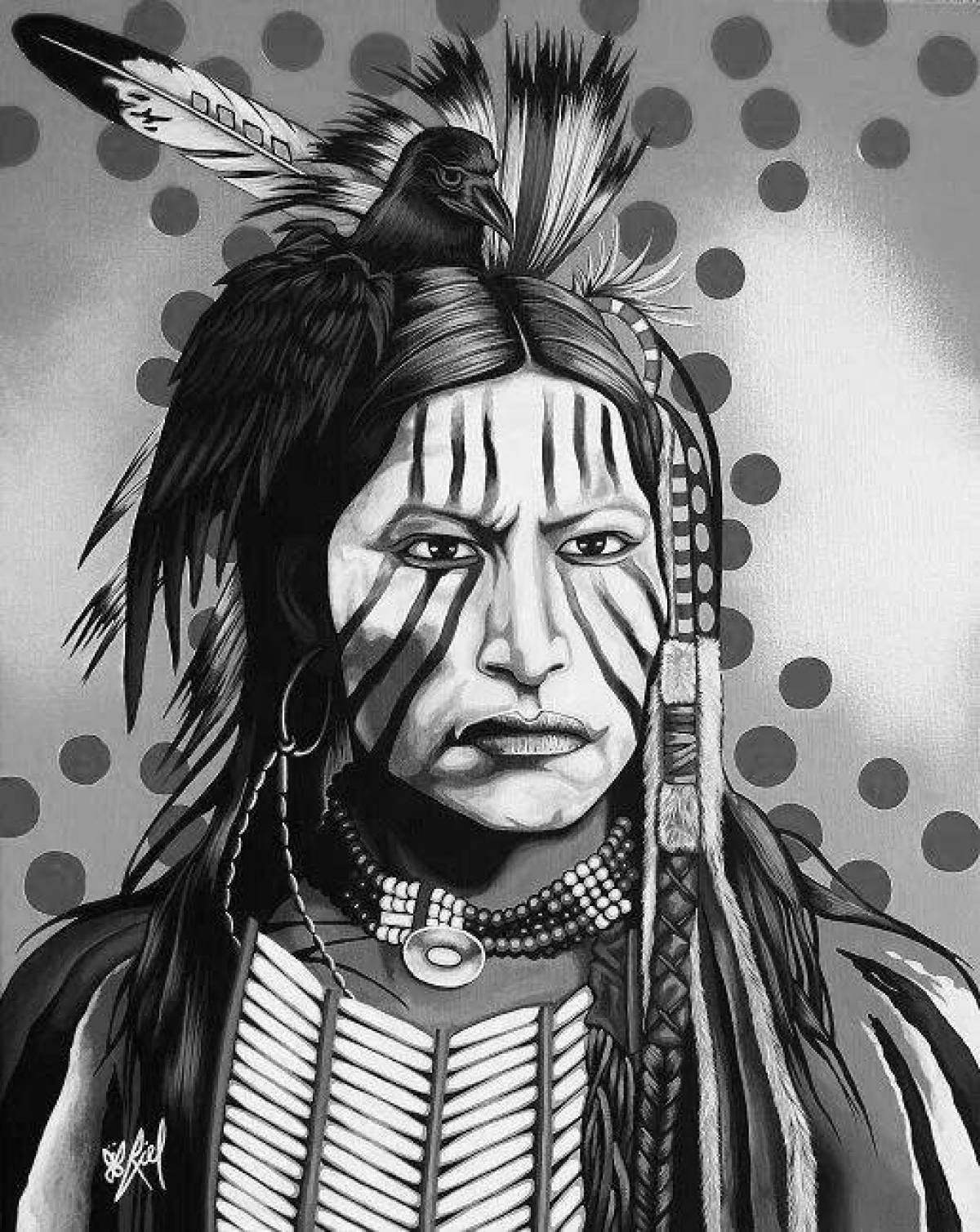 Славная раскраска индейцы на лице