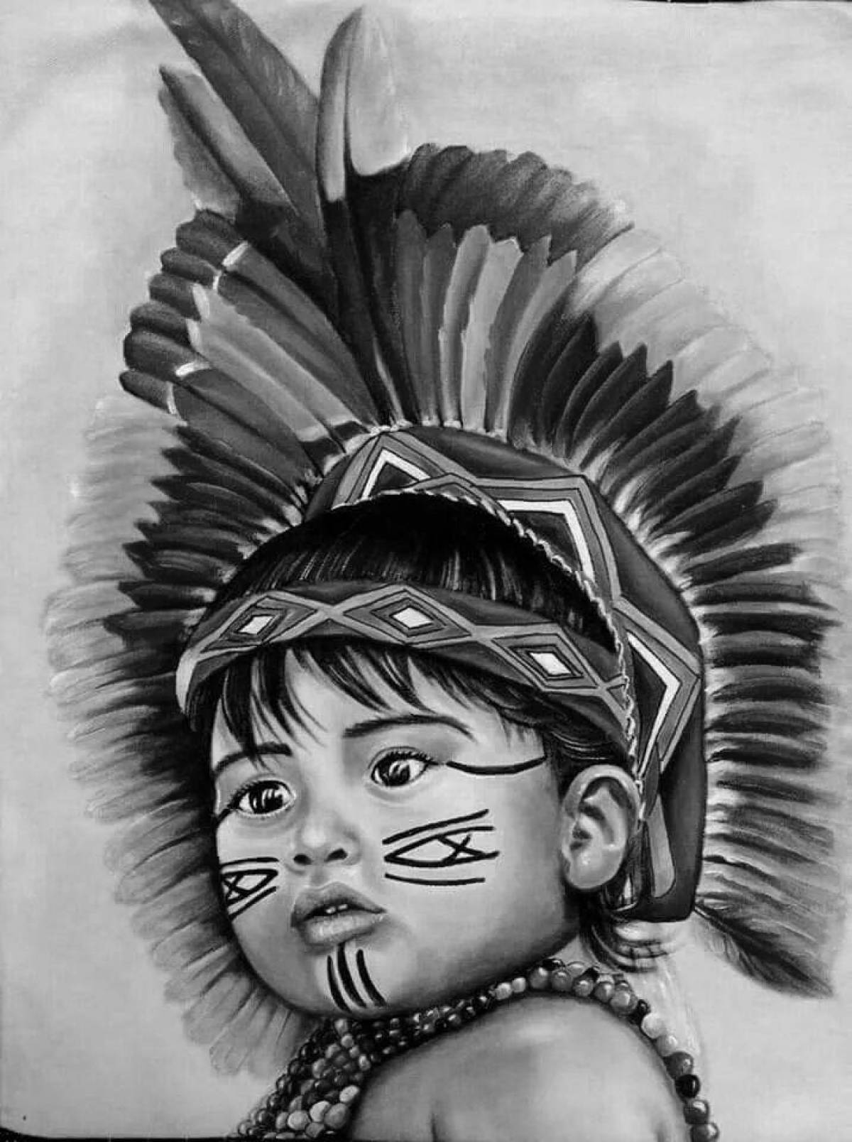 Royal coloring Indians on faces