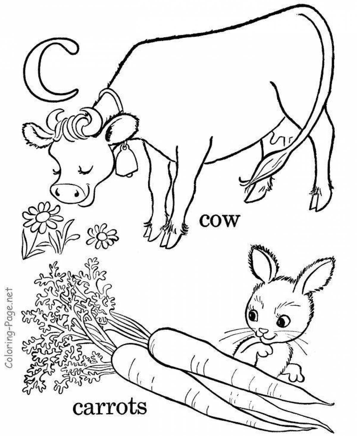 Fun coloring pages for animals in English