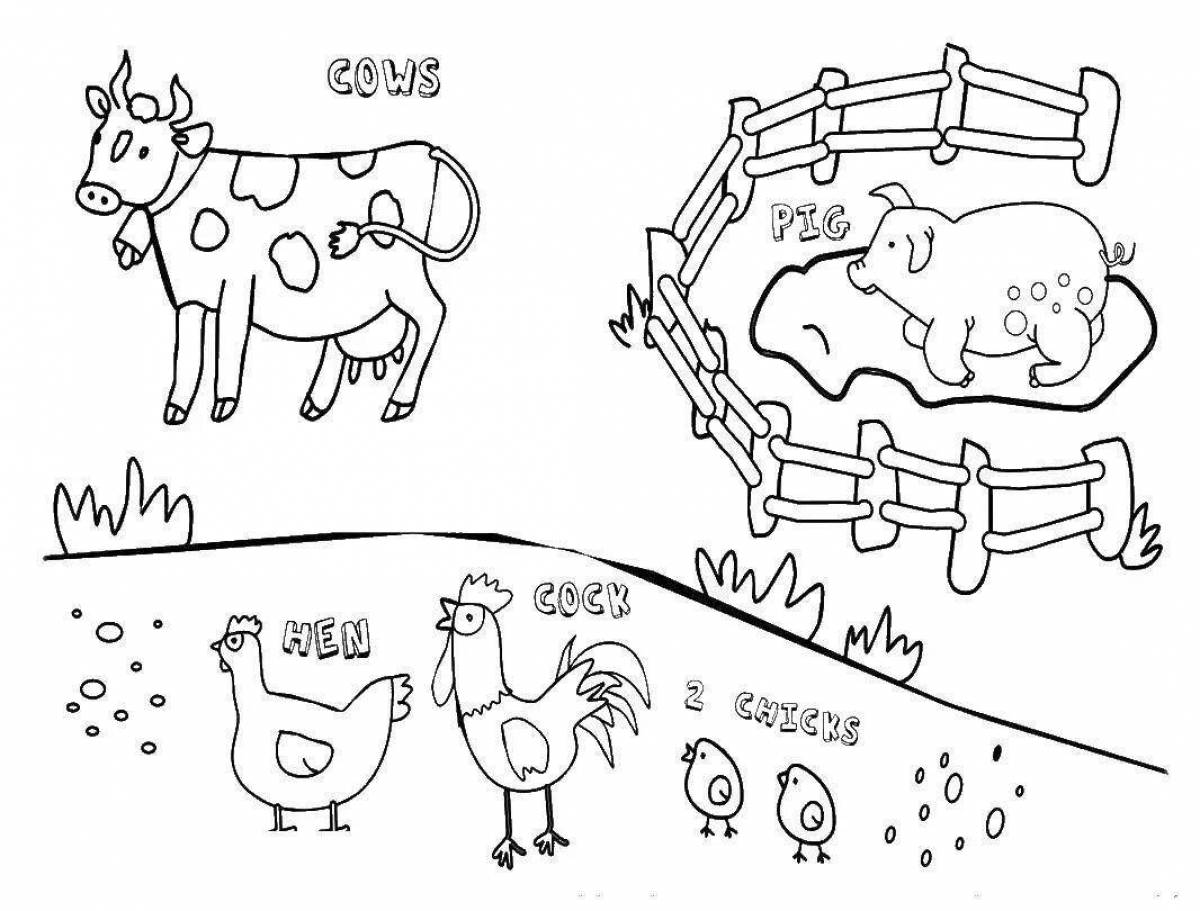 Cute animals coloring pages in english