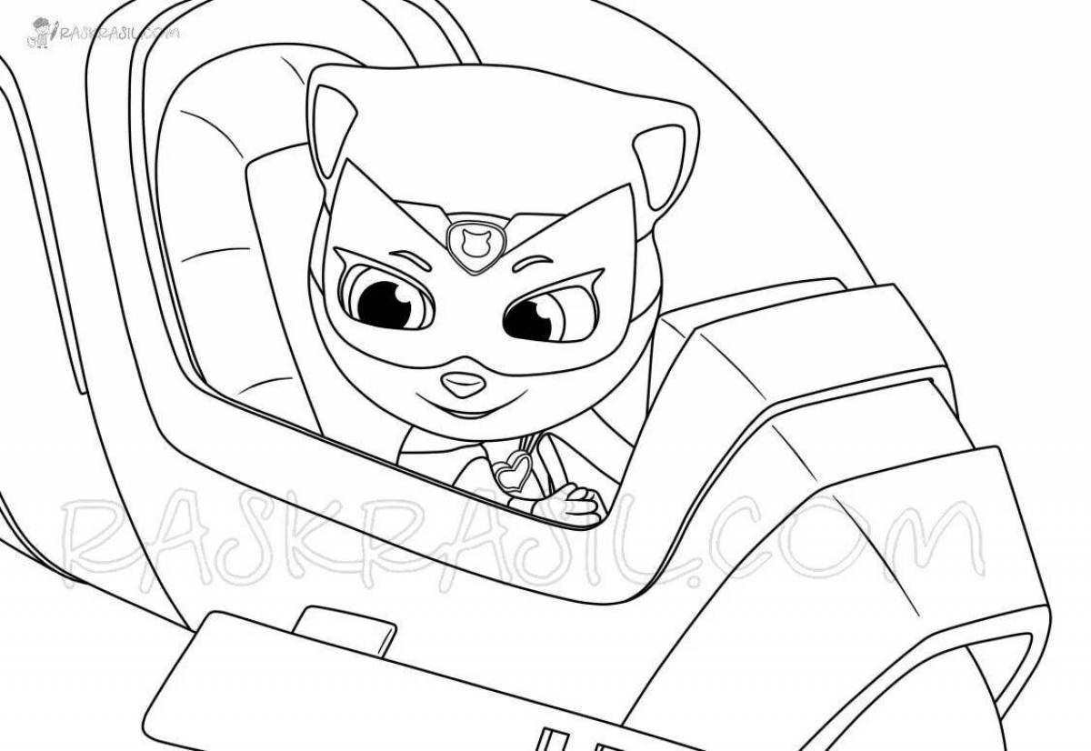 Talking Tom Heroes Animated Coloring Page