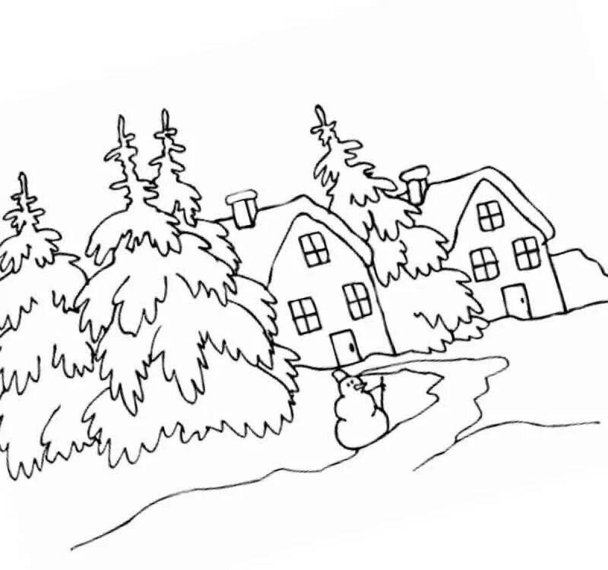 Adorable winter beauty coloring book