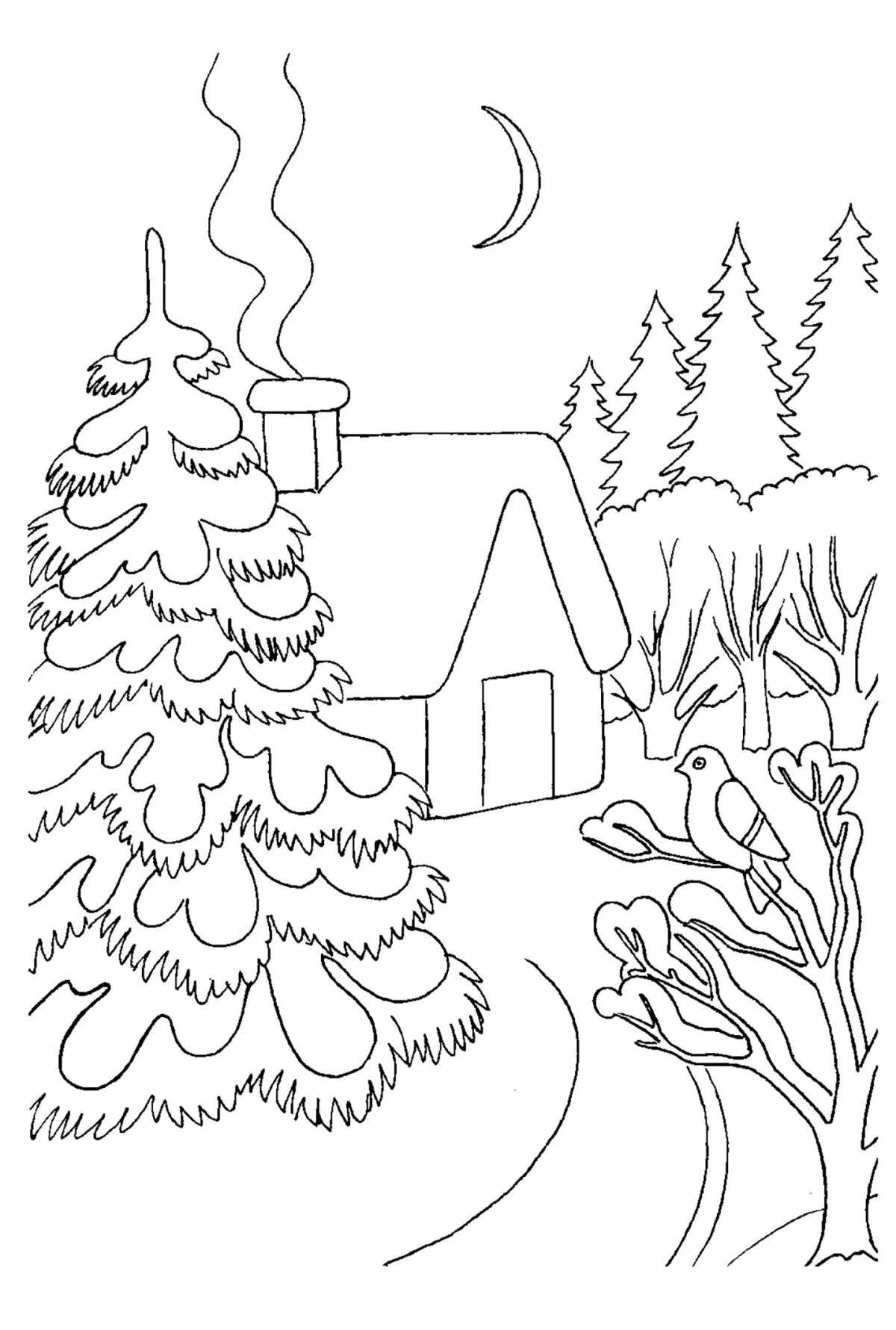 Spectacular beauty winter coloring page