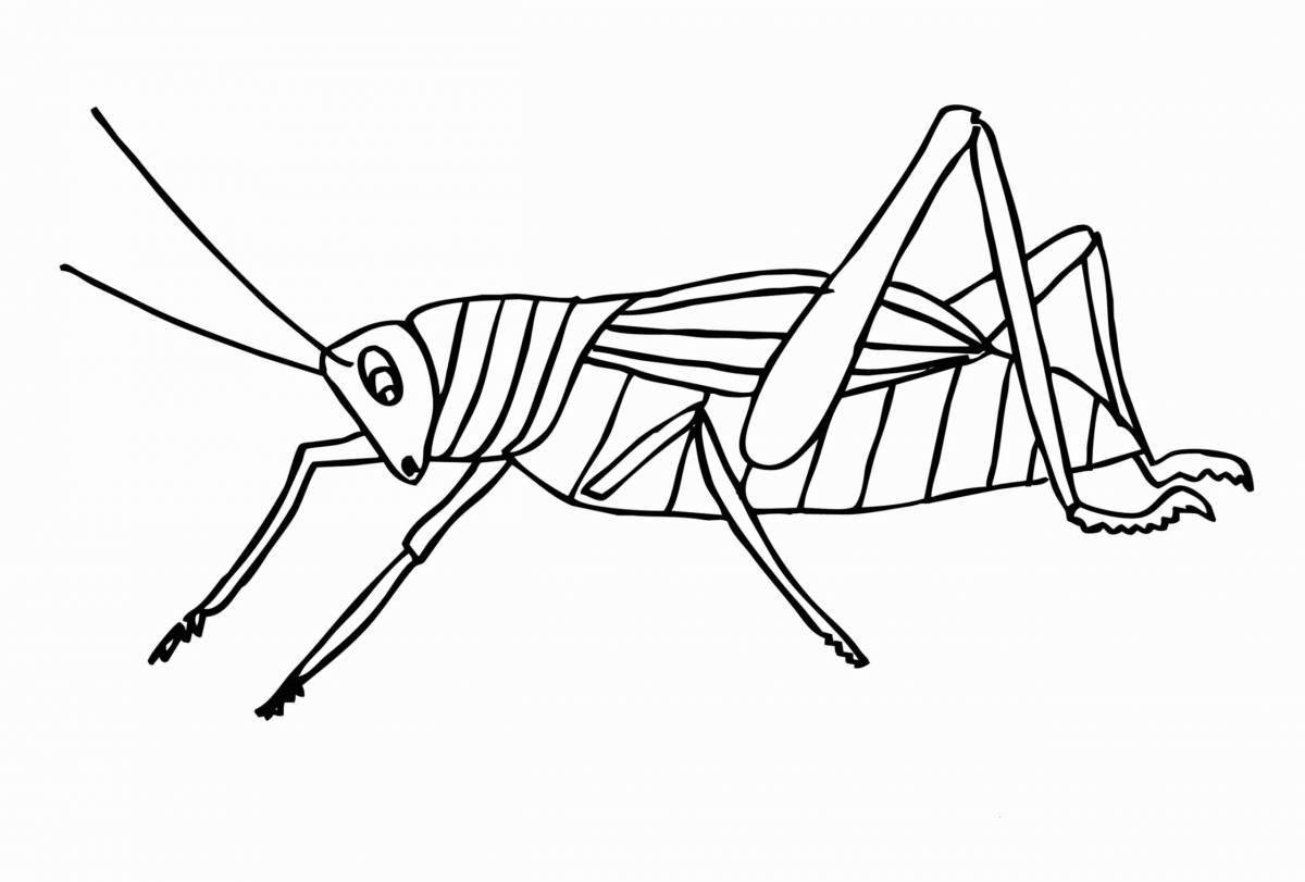 Funny grasshopper coloring book for kids