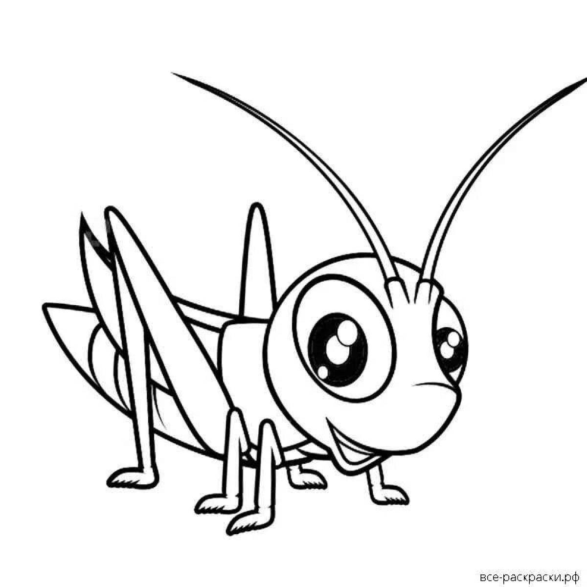 Grasshopper fun coloring book for kids
