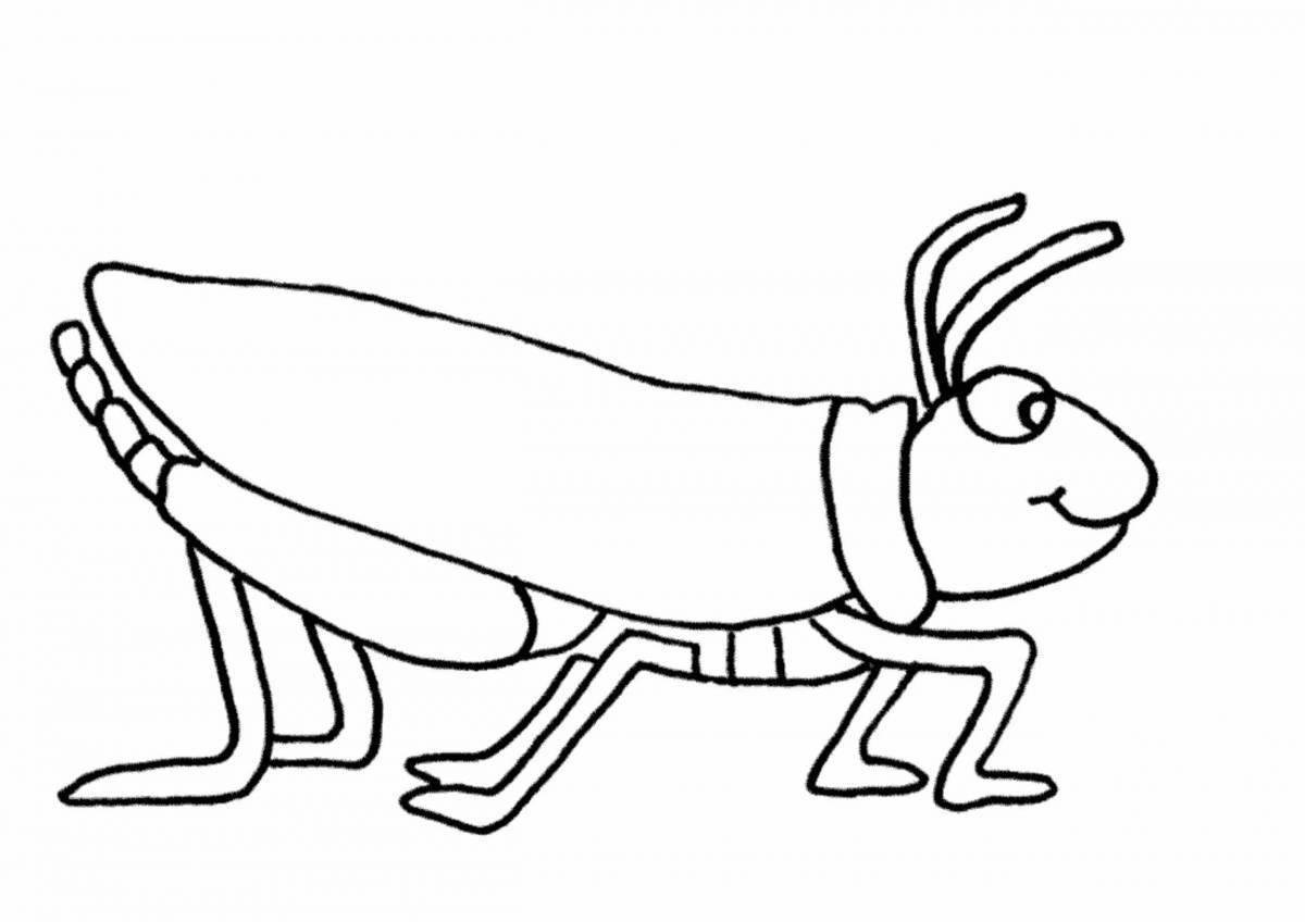 Cute grasshopper coloring pages for kids