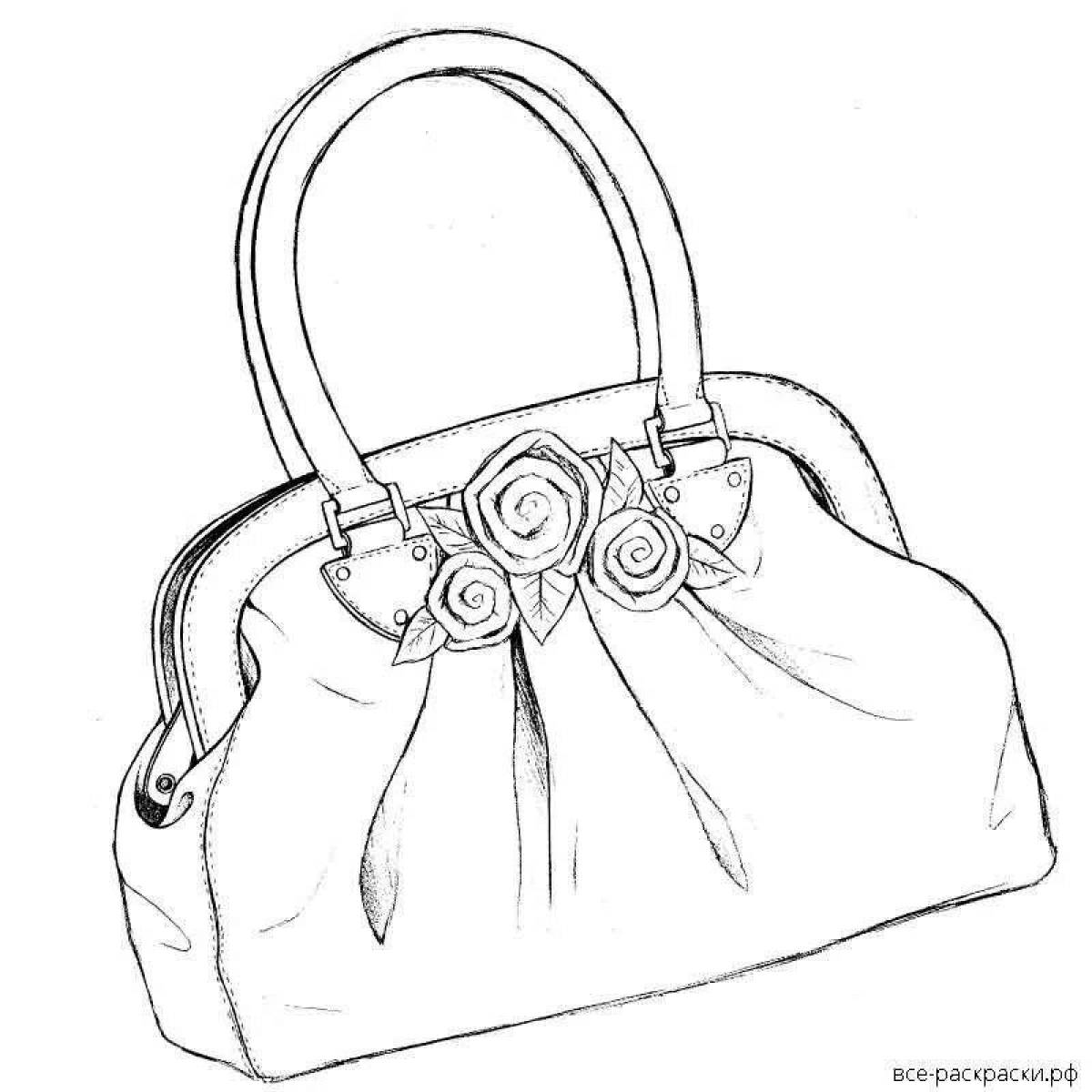 Раскраска очаровательная сумочка для девочек