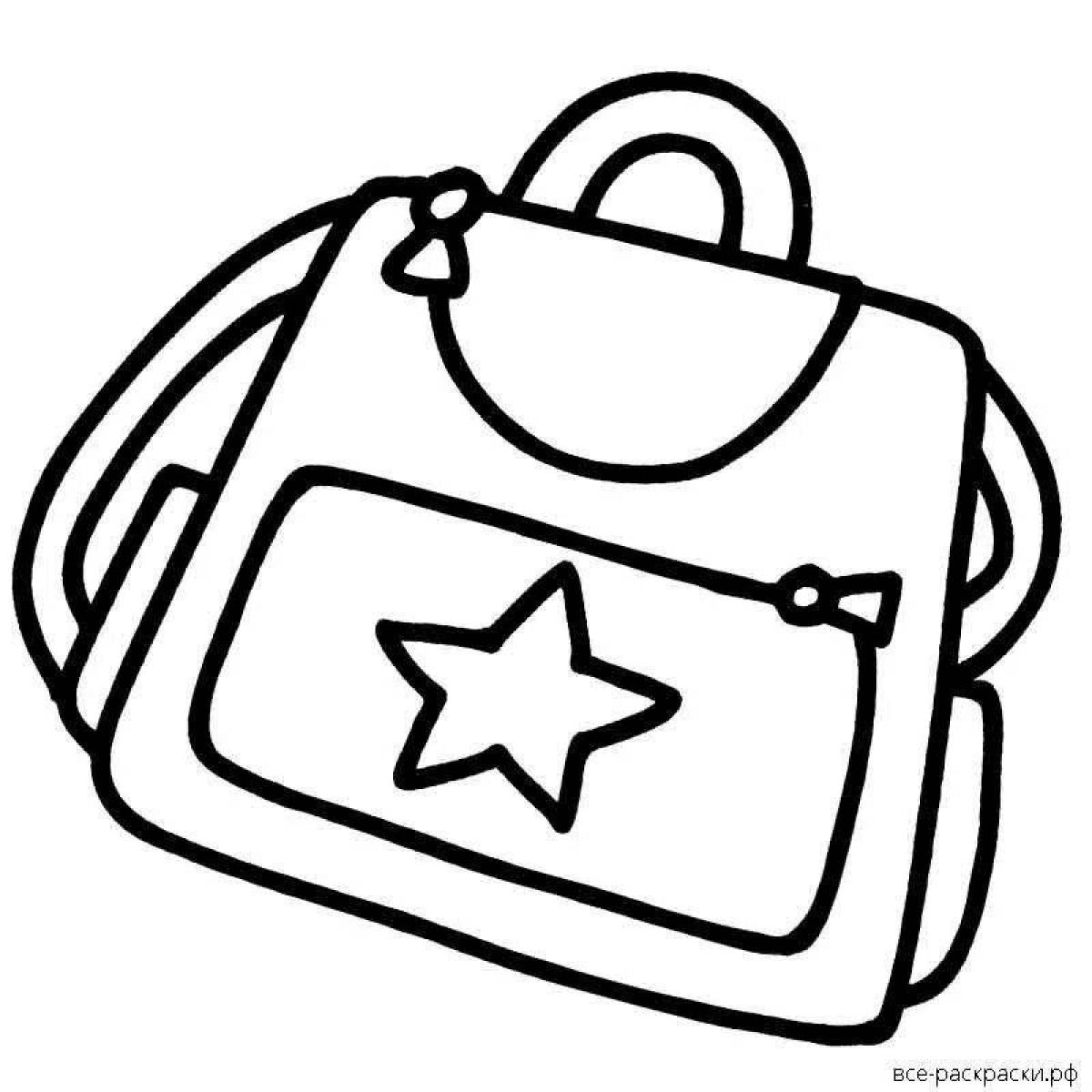 Glitter bag for girls coloring page