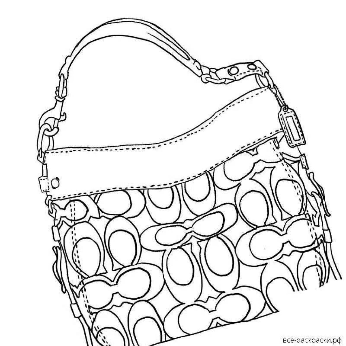 Fantastic coloring of a handbag for girls
