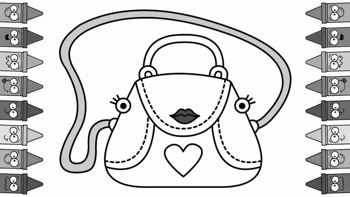 Coloring page glamor handbag for girls