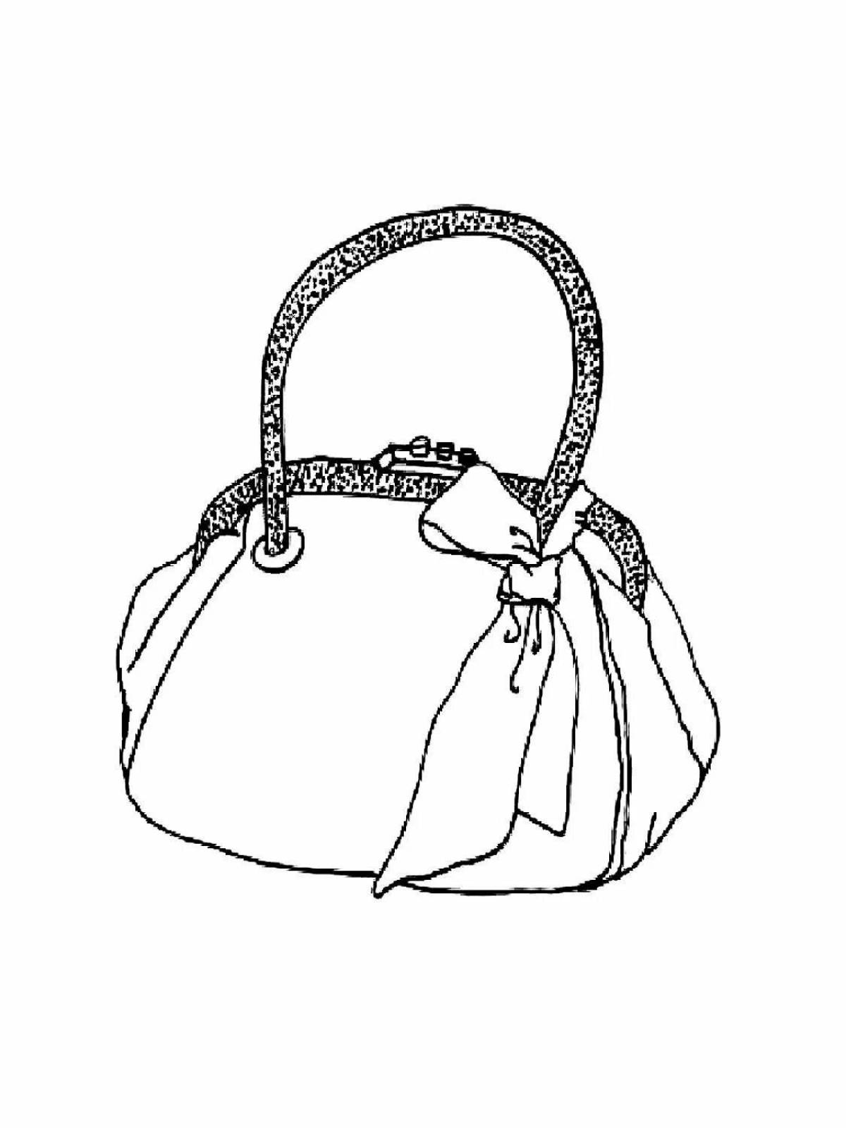 Раскраска элегантная сумочка для девочек