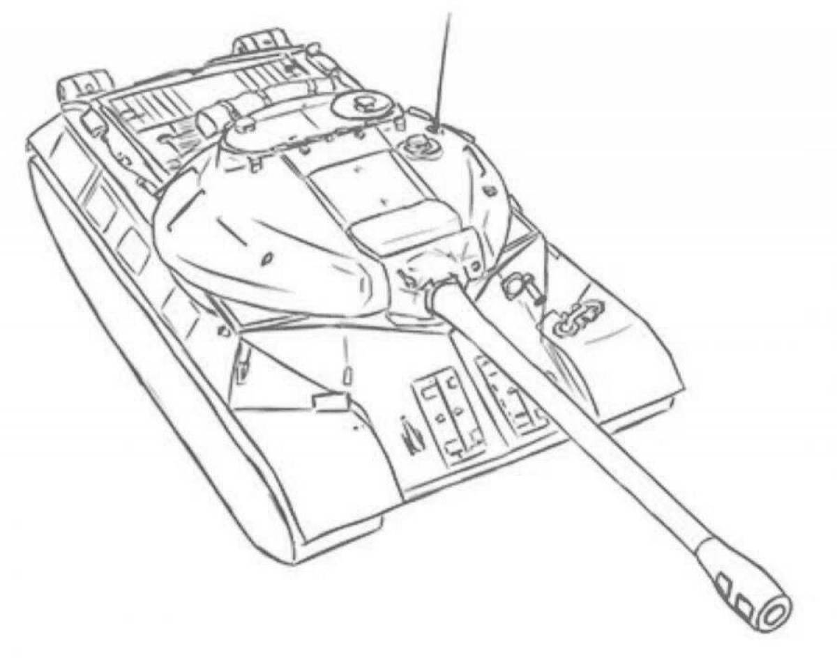 Attractive tank coloring page