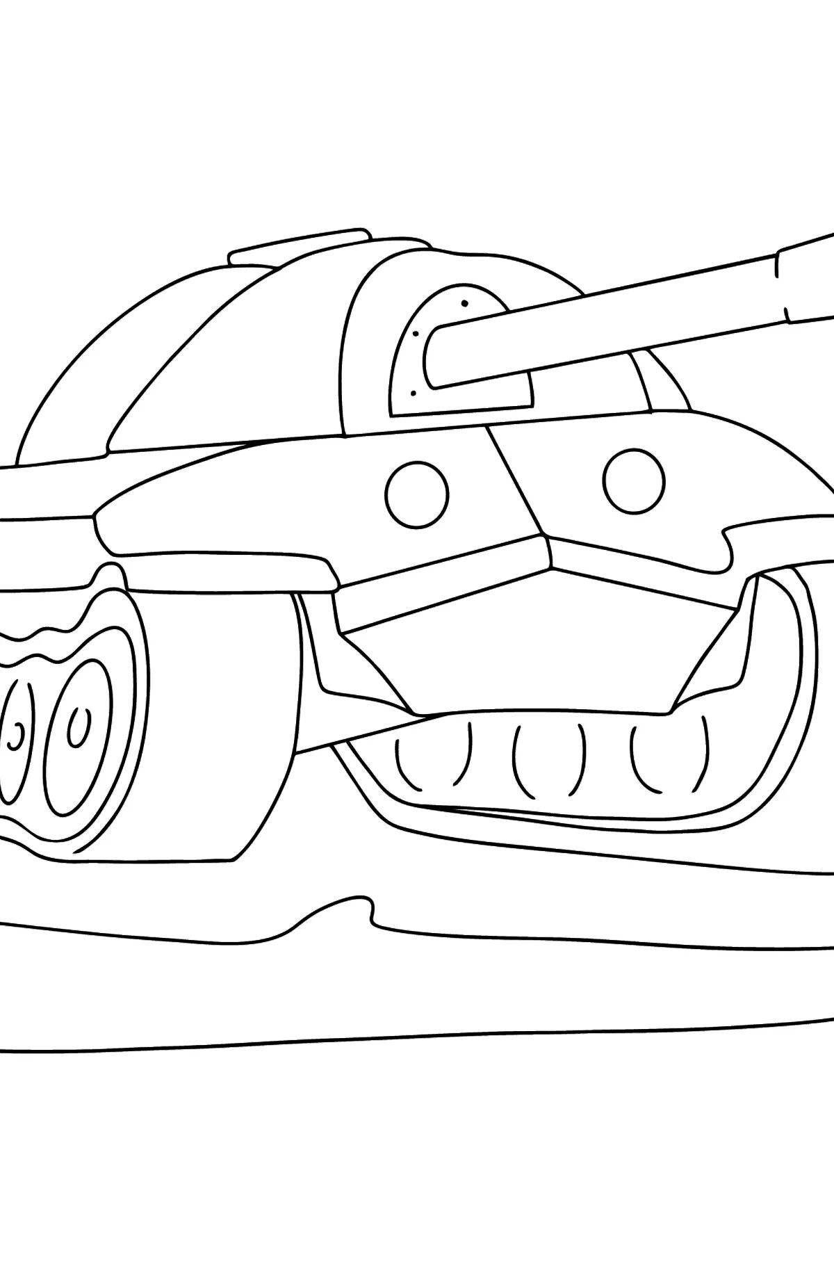 Glowing tank coloring page