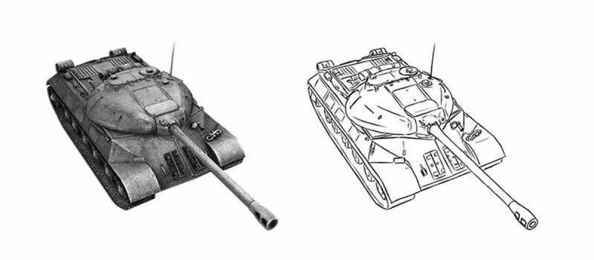 Luxury tank coloring page