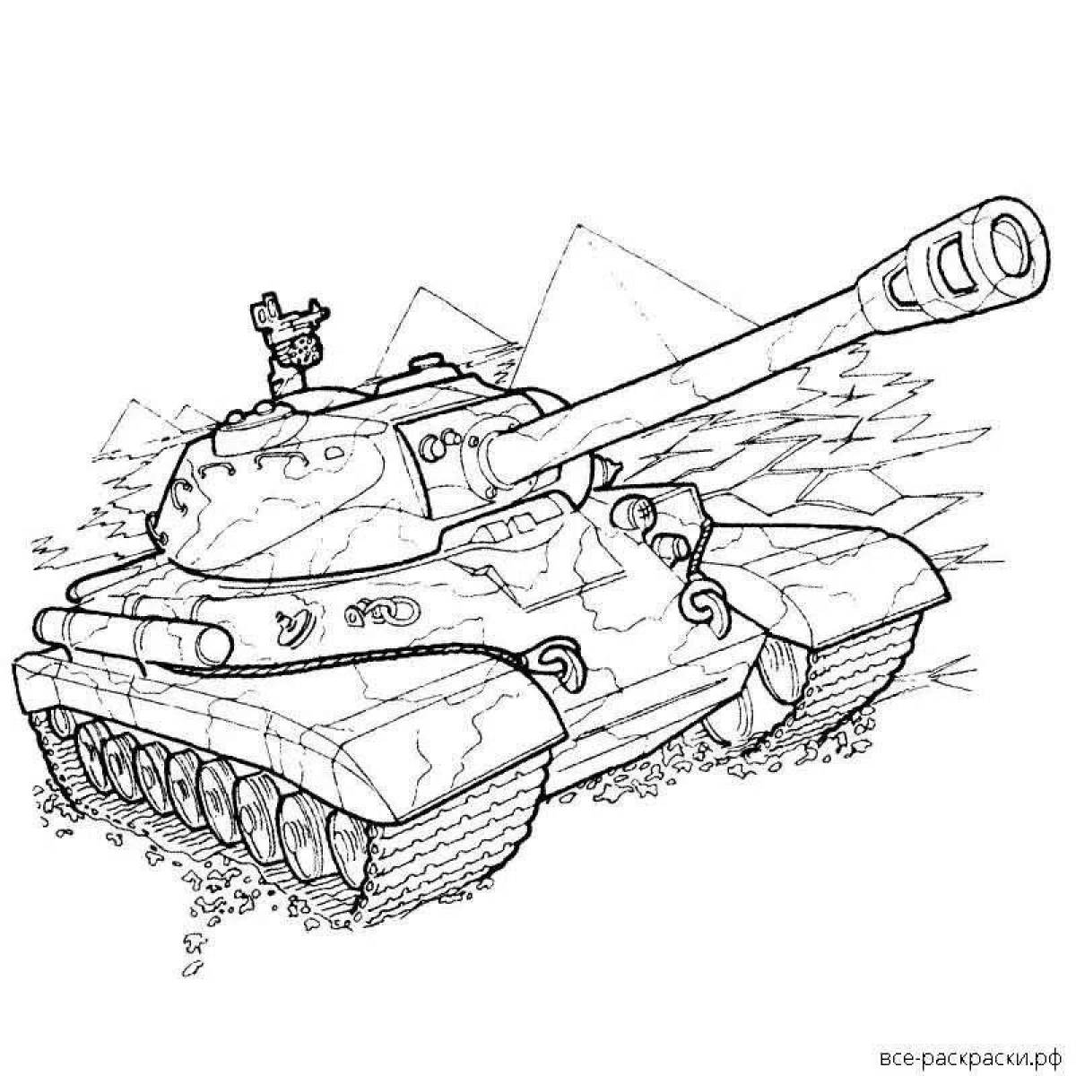 Раскраска необычный танк