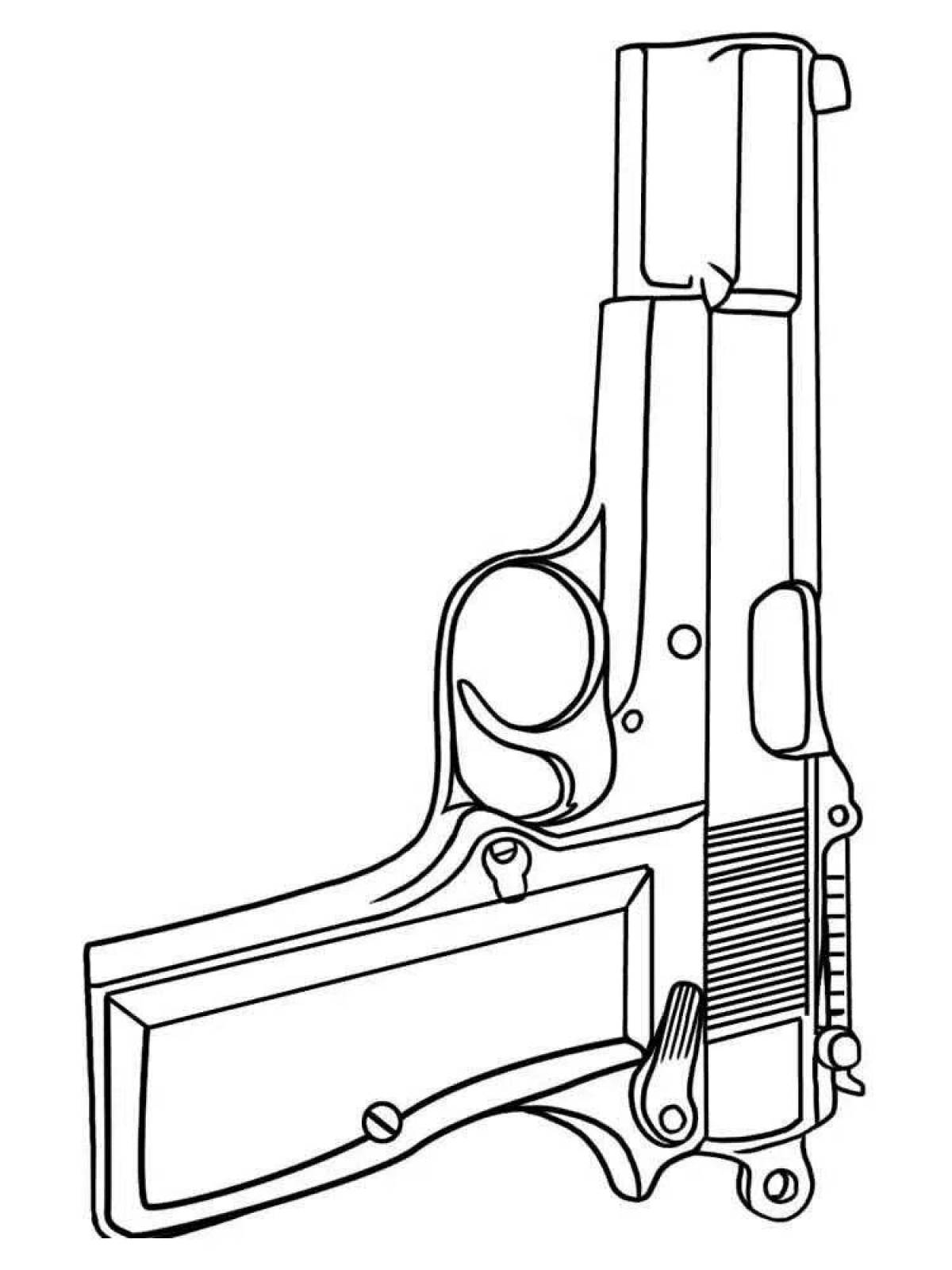 Bright coloring pages with two weapons