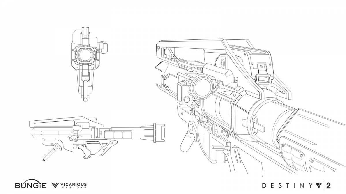 Difficult two-weapon coloring pages
