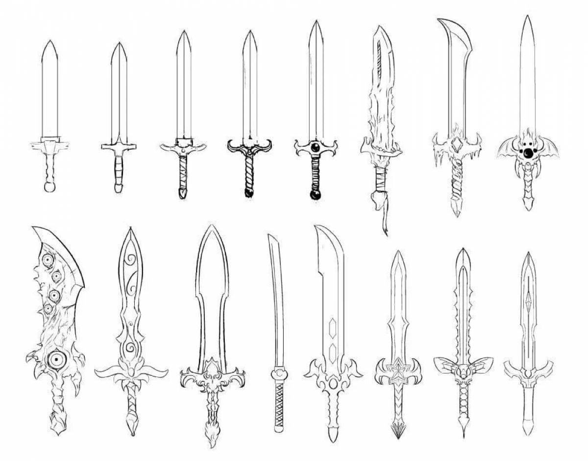 Tender two-weapon coloring pages