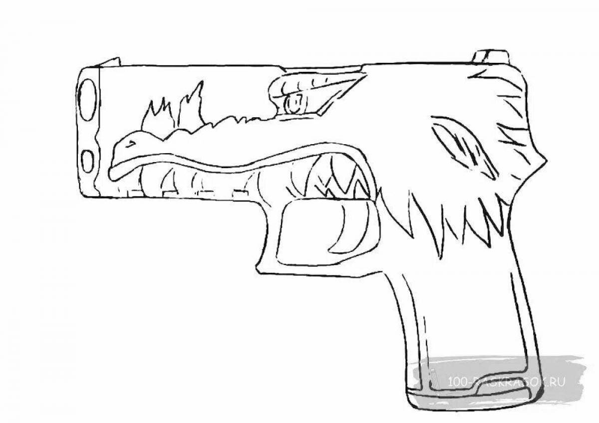 Fascinating two-weapon coloring pages