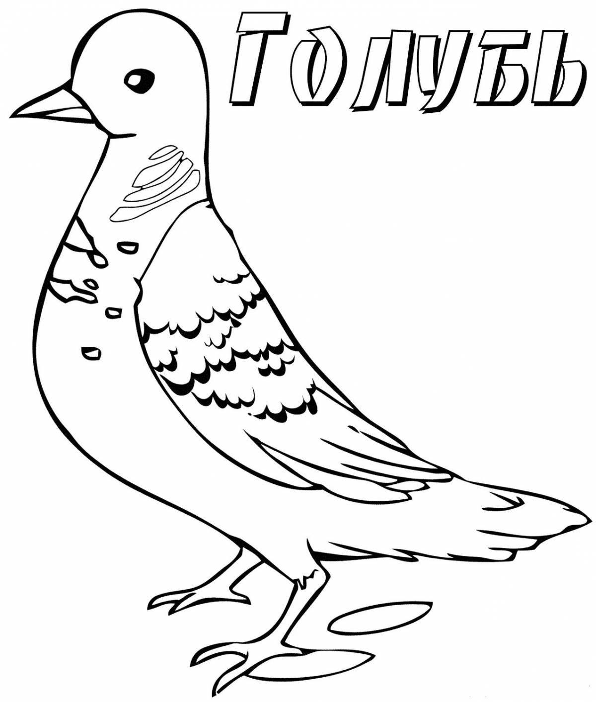 Glorious winter bird coloring page