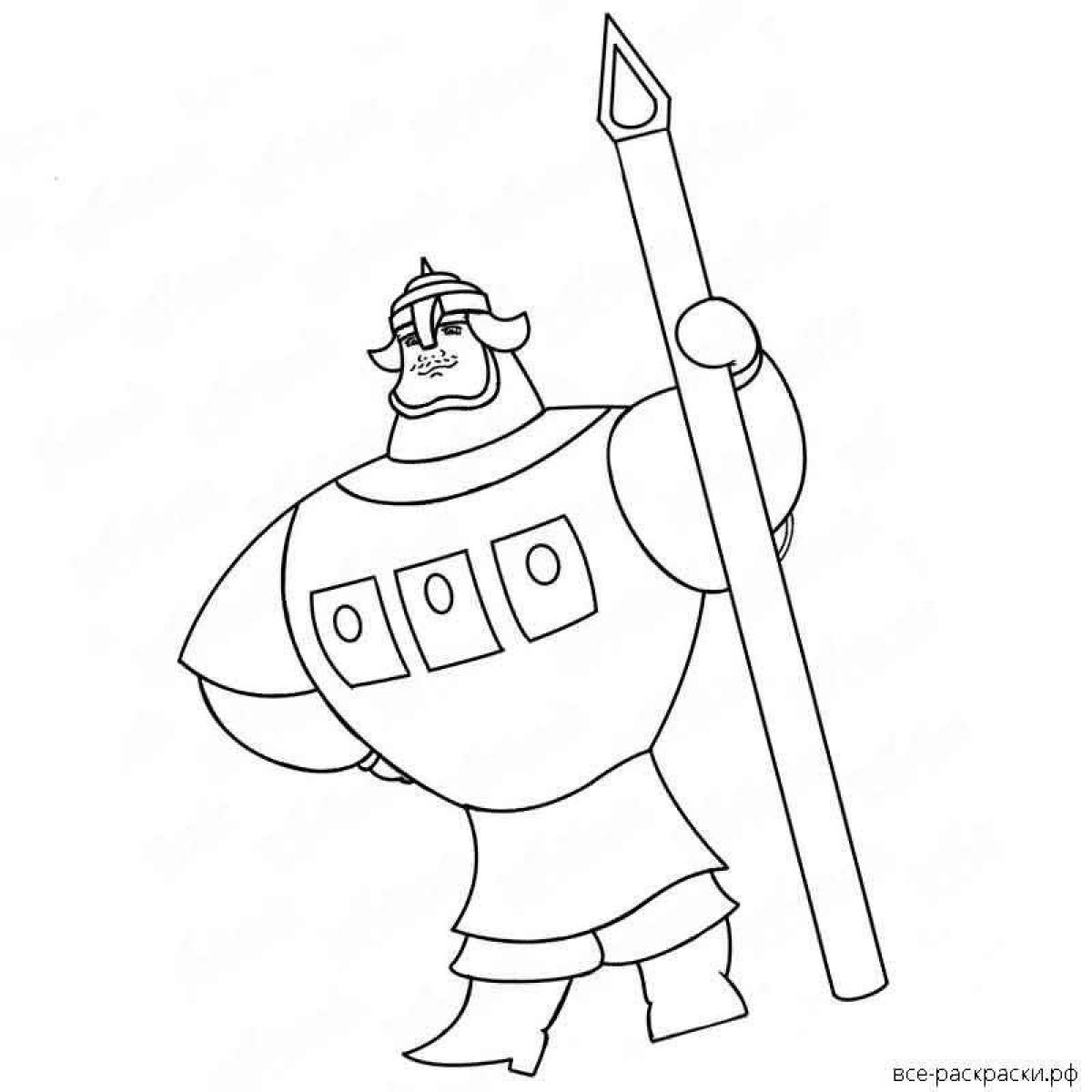 Famous coloring pages heroes of the Russian land