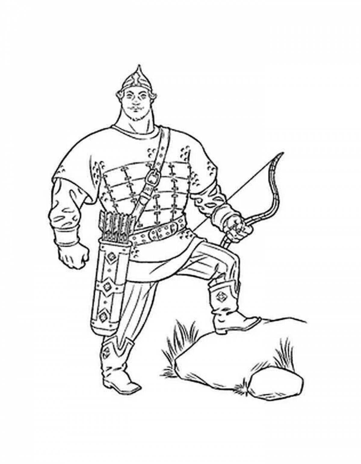 Great coloring book heroes of the Russian land
