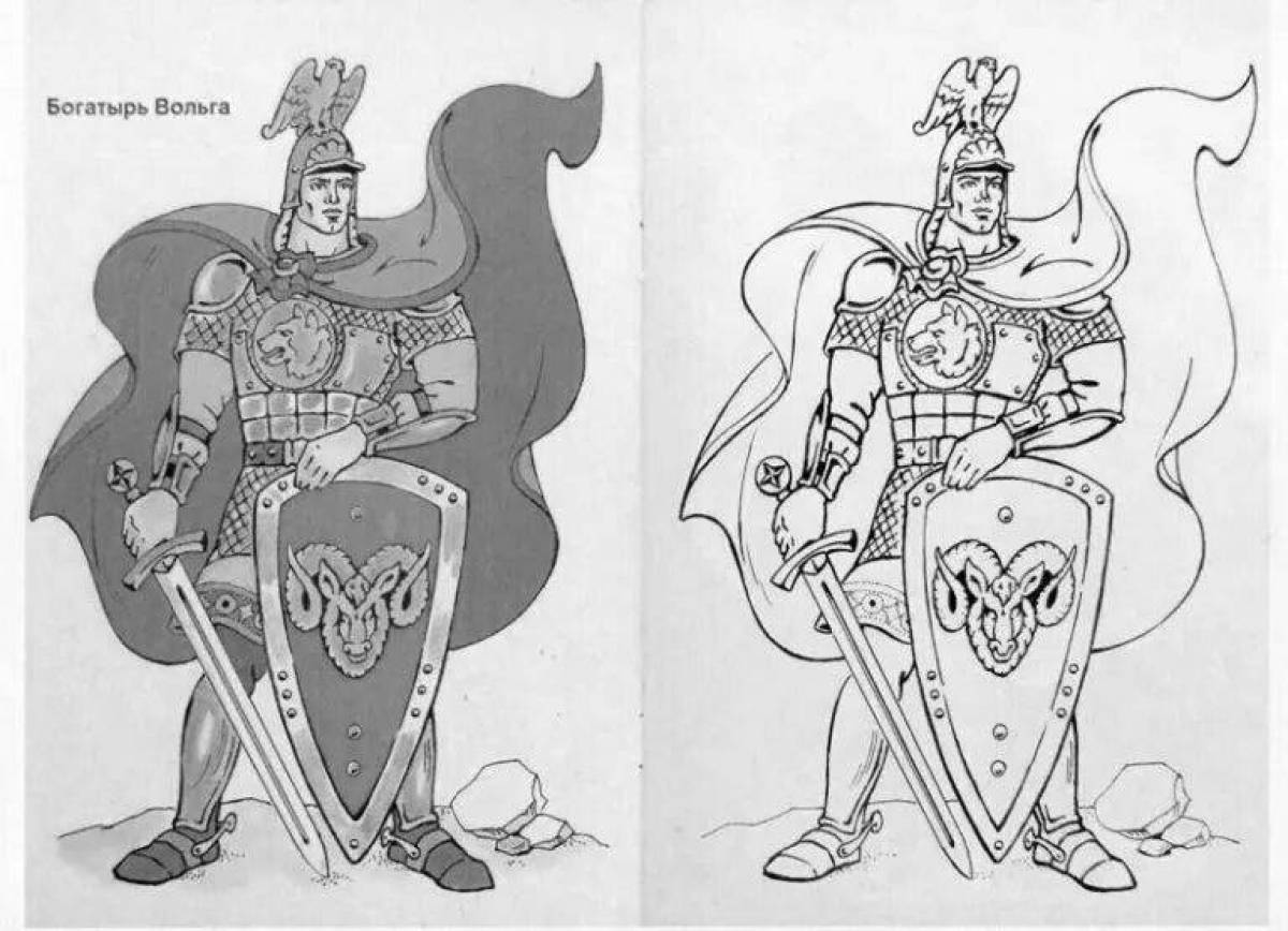 Majestic coloring pages heroes of the Russian land