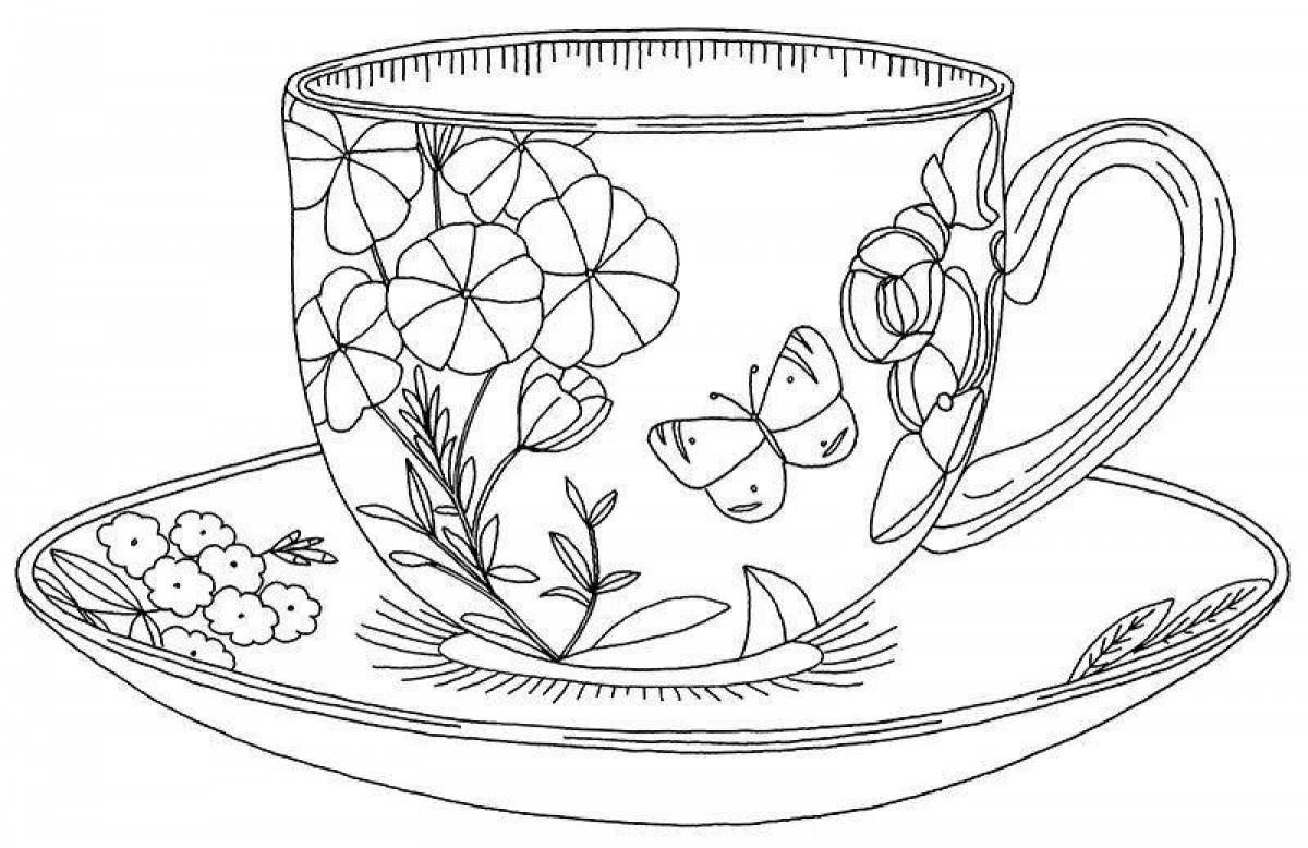 Multicolored cup coloring book for kids