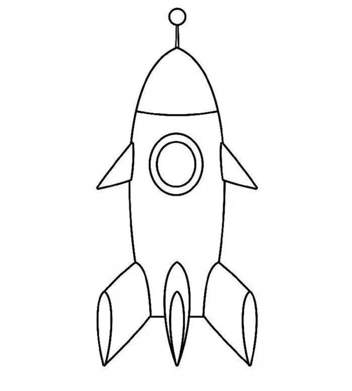 Картинка раскраска ракета для детей на прозрачном фоне
