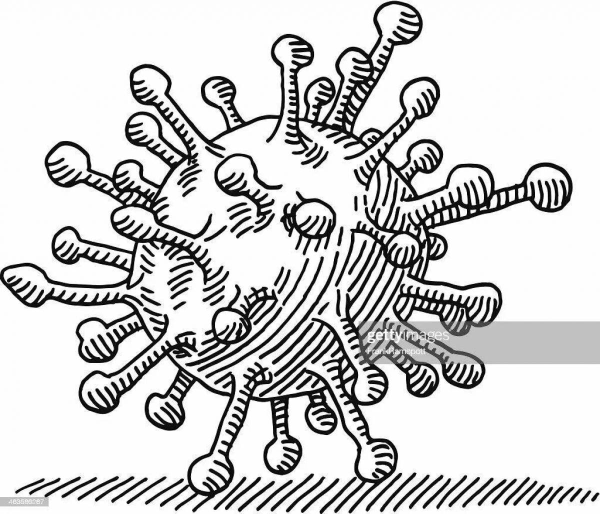 Вирус рисунок чб