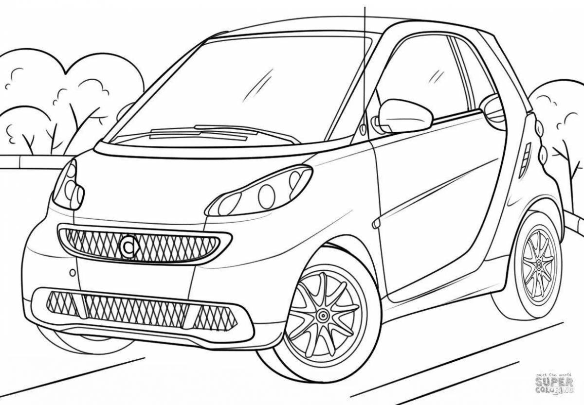 Рисунки на маленьком автомобиле. Раскраска Smart Fortwo. Daewoo Matiz раскраска. Дэу Матиз раскраска сзади. Раскраски Daewoo Matiz Шевроле.