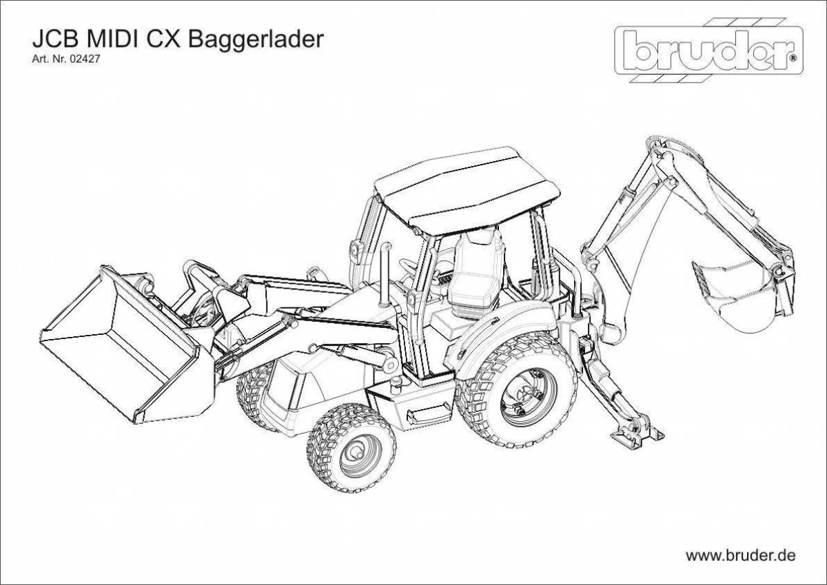 Как нарисовать экскаватор погрузчик