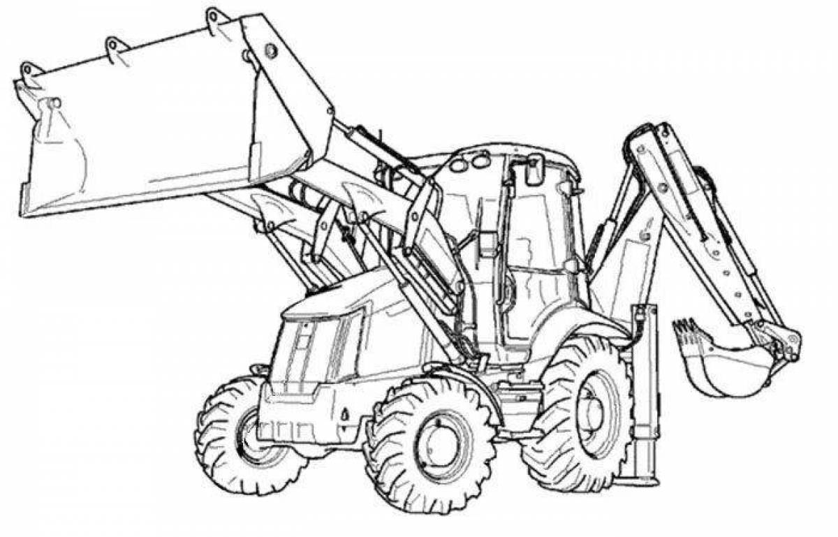 Как нарисовать экскаватор погрузчик