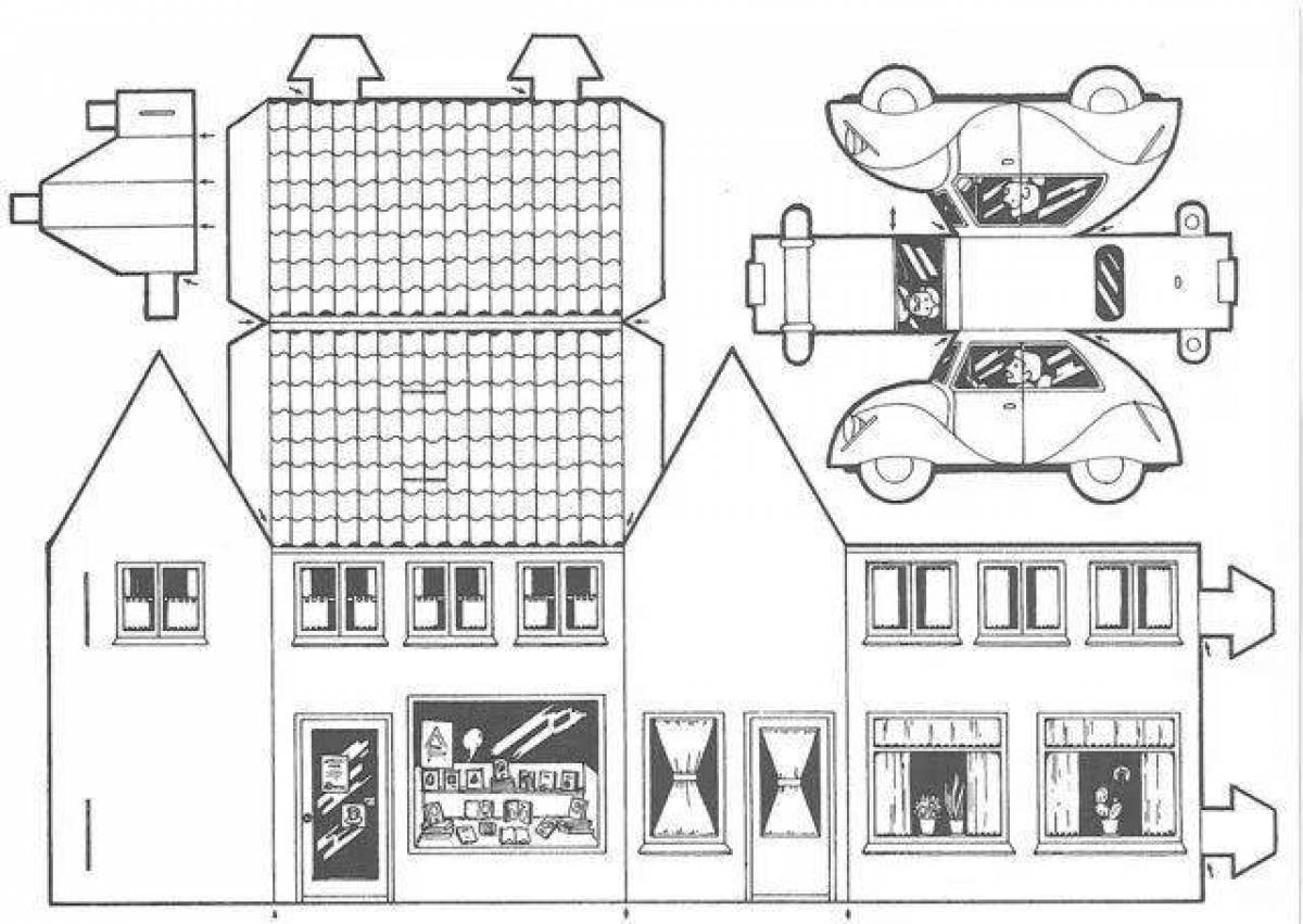 Макеты для вырезания. Развертка домика. Развертка бумажного домика. Бумажные макеты зданий. Макет дома из бумаги.