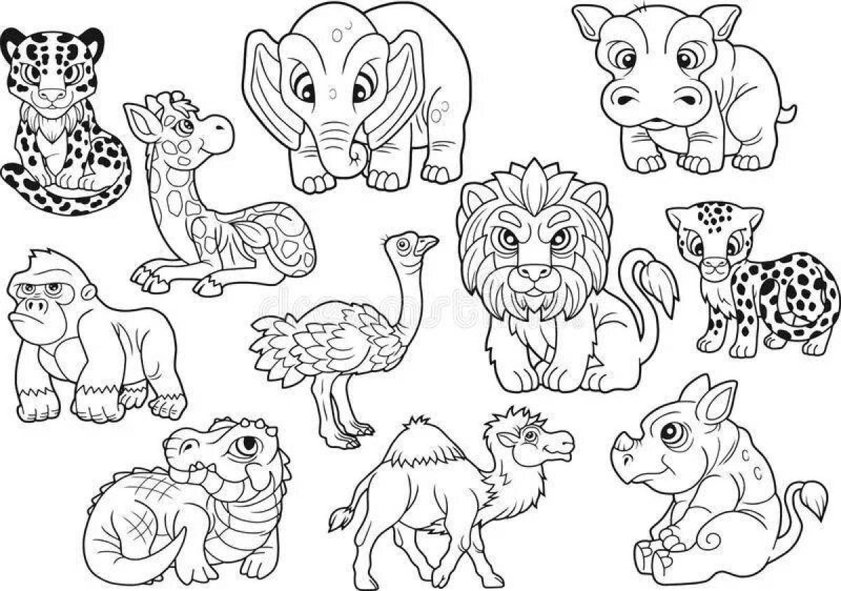 Magical African Animals Coloring Pages for 6-7 year olds