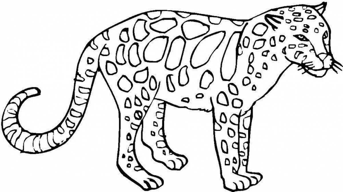 Рисунок леопарда для раскрашивания