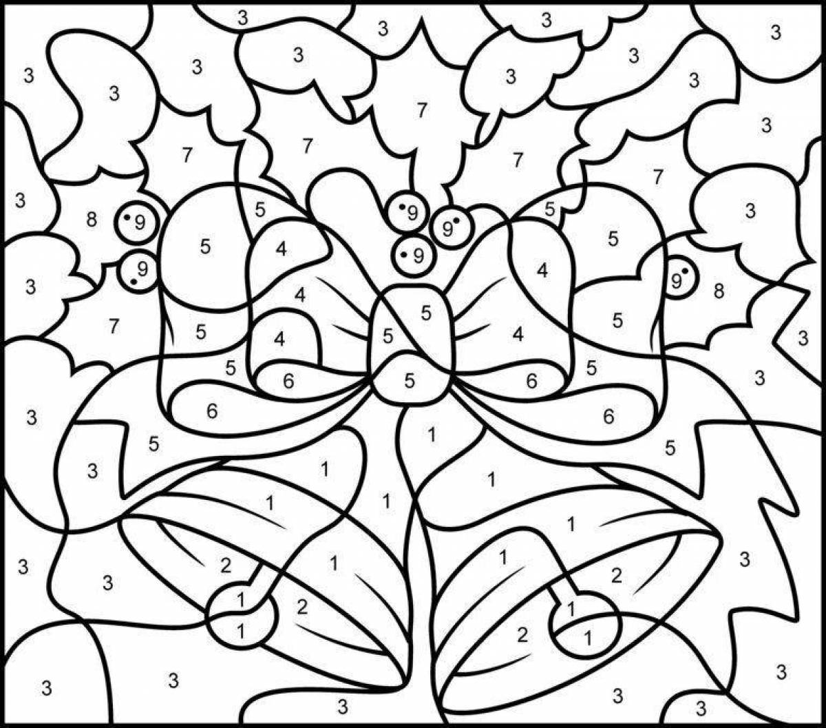 Luxury New Year in numbers coloring page