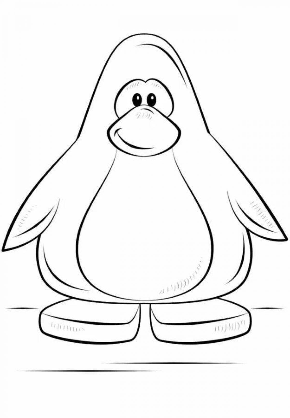 Веселый рисунок пингвина для детей