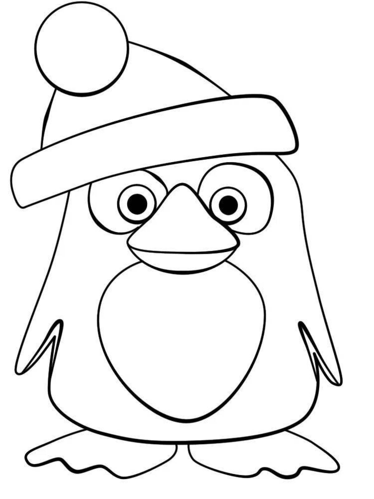 Colorful penguin coloring page