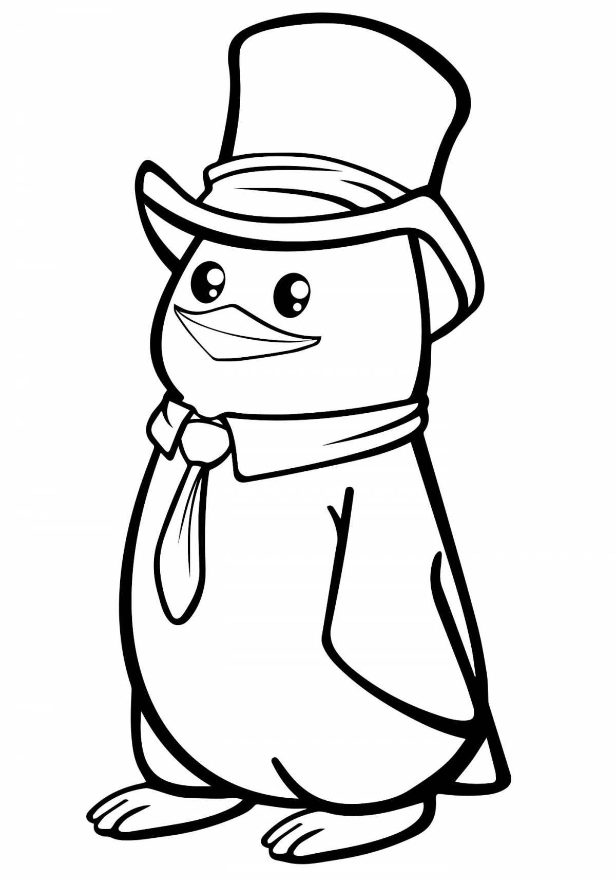 Игривый рисунок пингвина для детей
