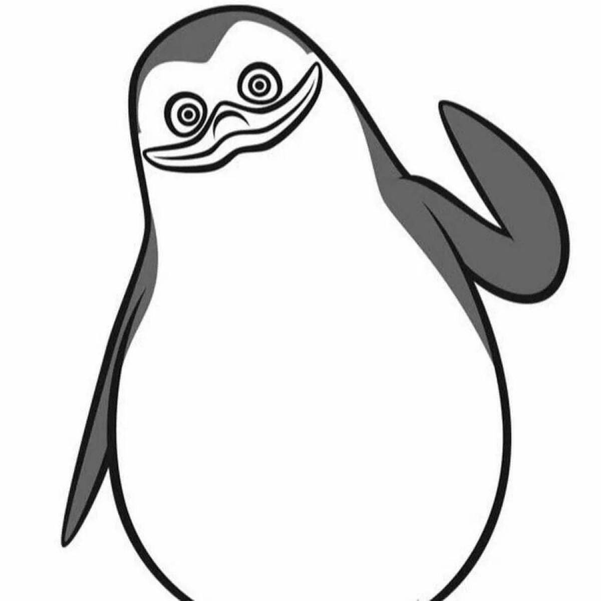 Glitter penguin coloring page