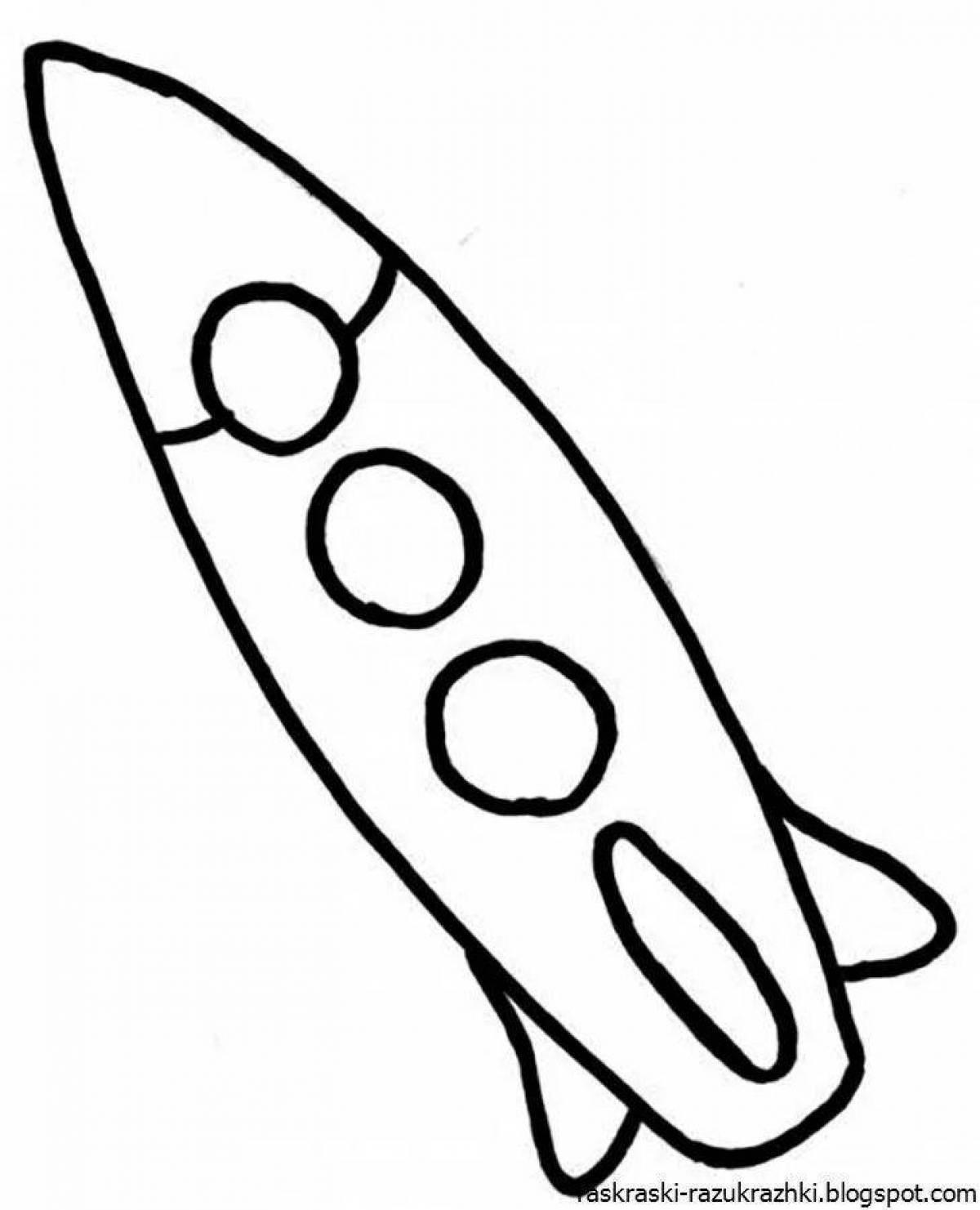 Красочная ракета-раскраска для детей