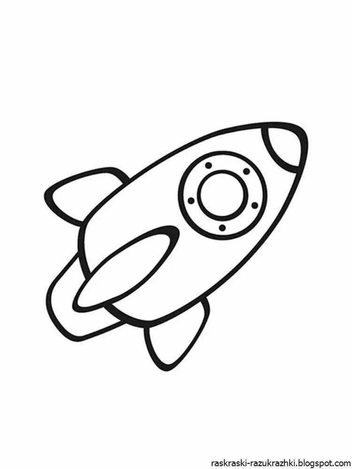 Playful rocket coloring page for kids