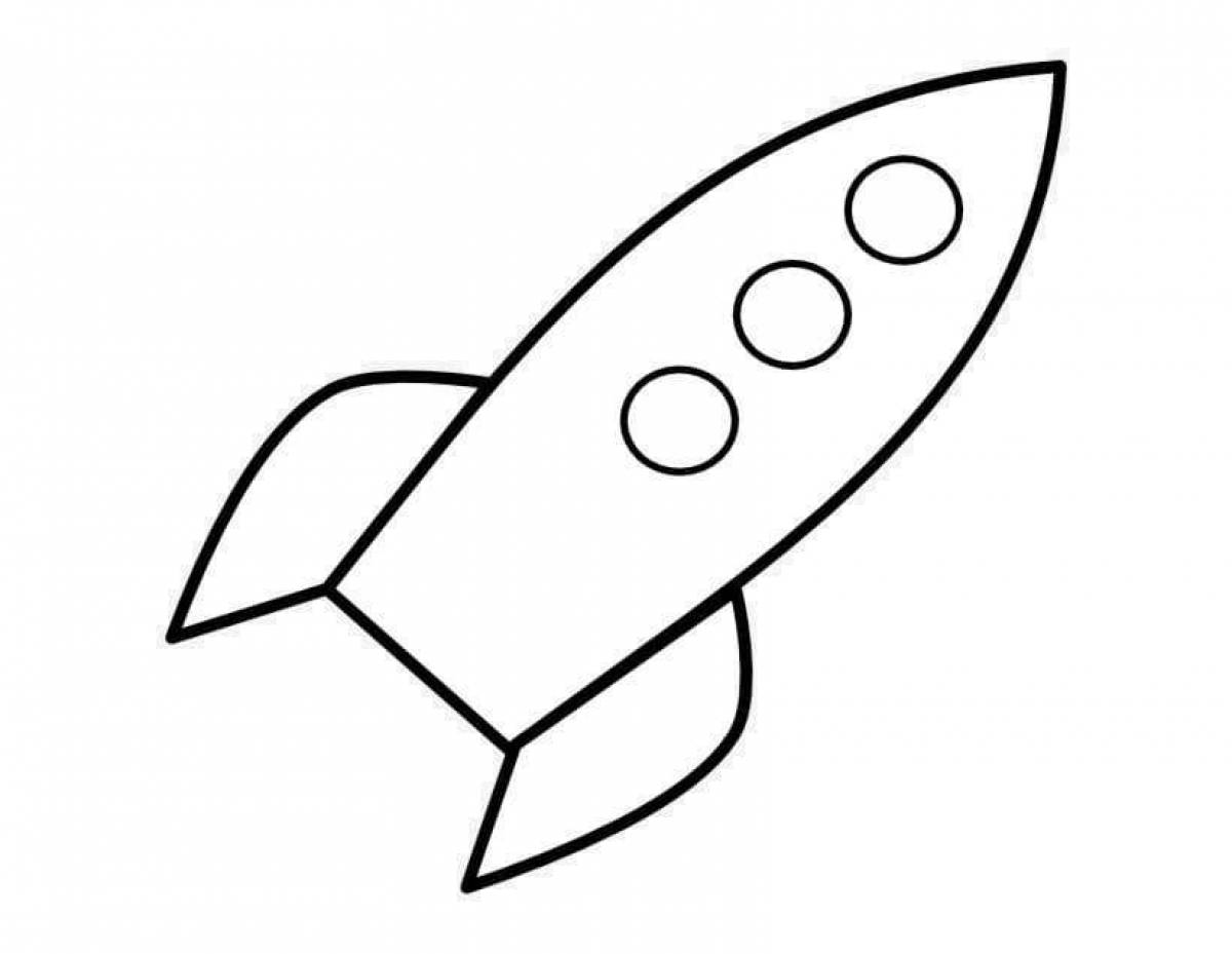 Adorable rocket coloring book for kids