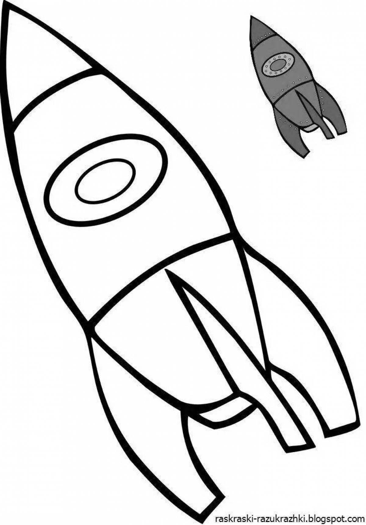 Sweet rocket coloring book for kids