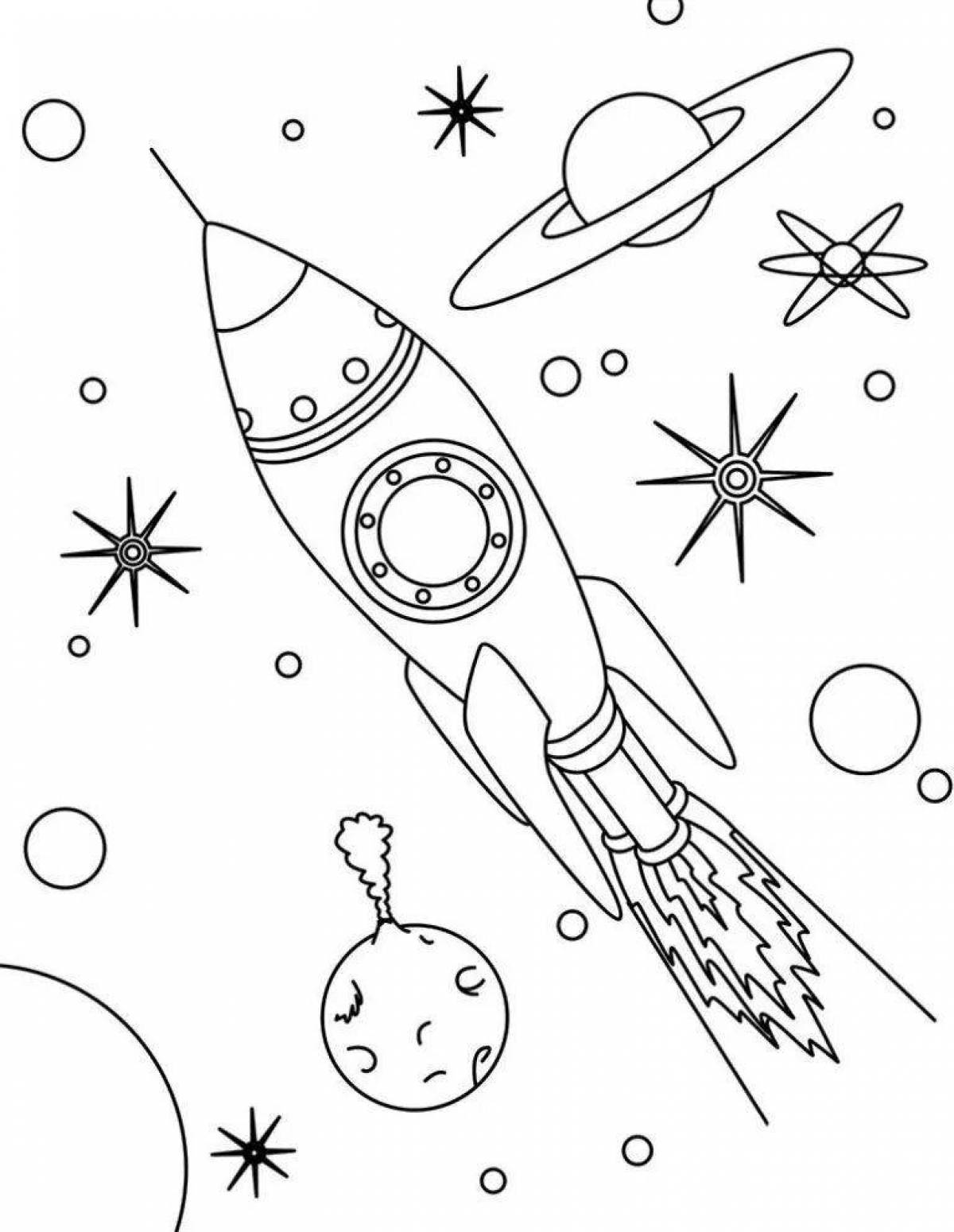 Impressive rocket coloring book for kids