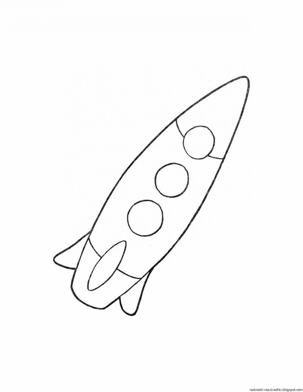 Замечательная ракета-раскраска для детей