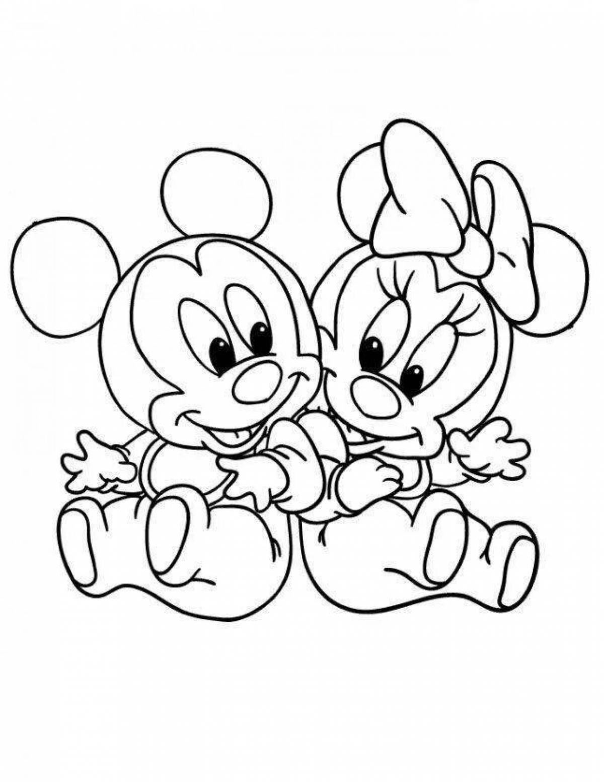 Delightful coloring of mickey mouse and minnie mouse