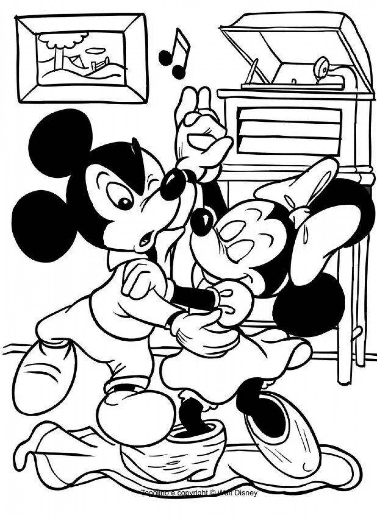 Mickey Mouse and Minnie Mouse Live Coloring