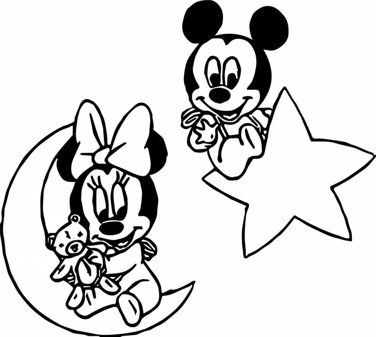 Fun coloring mickey mouse and minnie mouse
